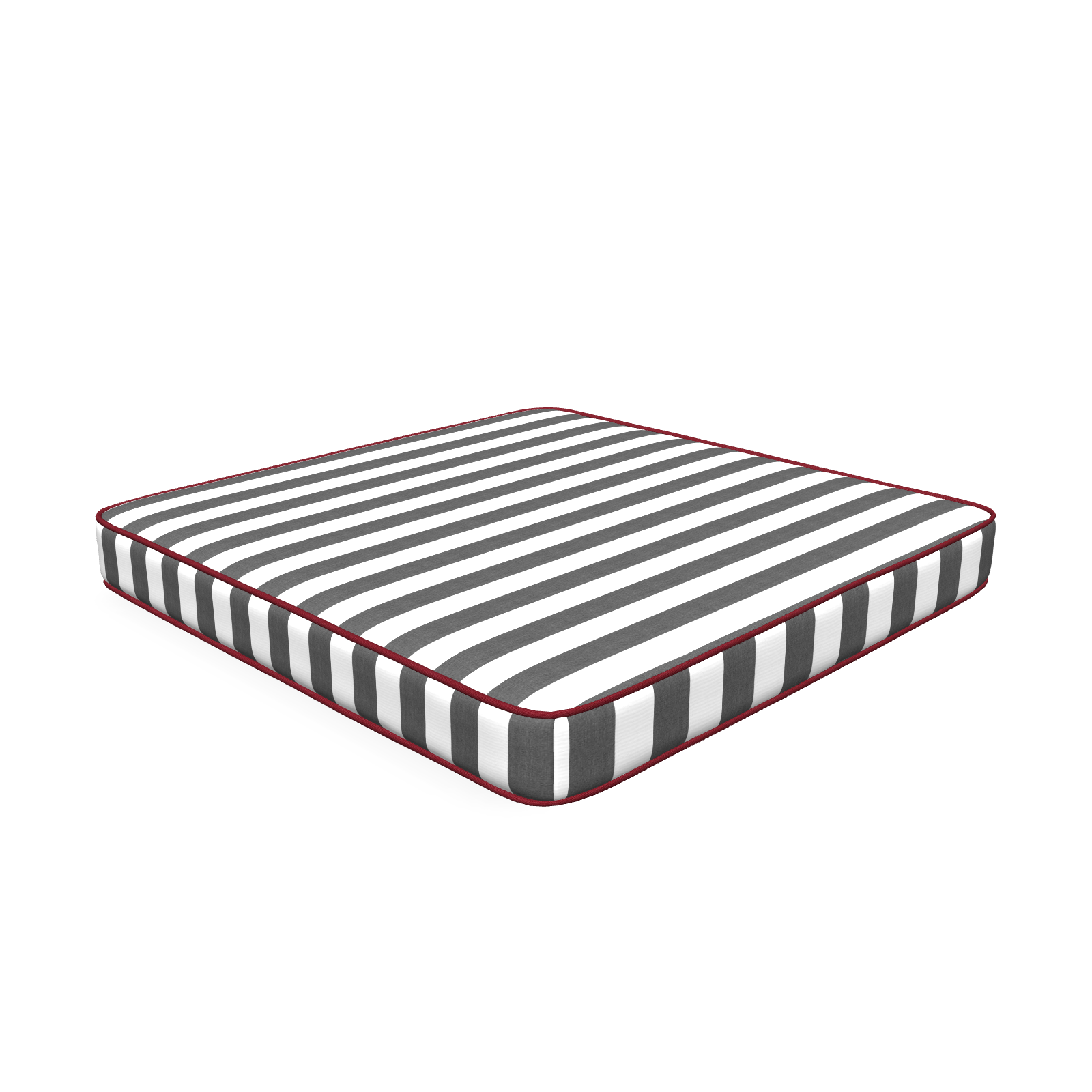 loungekussen Stripes White Black 62 x 62 x 8 cm - op maat gemaakt